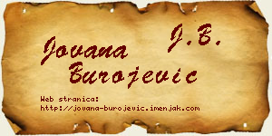 Jovana Burojević vizit kartica